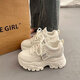 大東秘語(yǔ)老爹鞋女款2026新款秋季透氣輕便增高女鞋網(wǎng)紅百搭超火鞋子運動(dòng)鞋 米白色 36