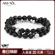 AWNL北歐M隕石情侶手鏈努米特石疊戴手串時(shí)尚飾品送男友生日禮物 男款 【免費禮盒】L碼 推薦16.5-18CM
