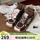駱駝（CAMEL）月牙德訓鞋女運動(dòng)百搭板鞋網(wǎng)面復古休閑鞋 L25S577059 咖/粉 38