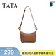 他她（TATA）休閑氣質(zhì)小方包女包包牛皮單肩包斜挎包春季新款X3421AX5 棕色 F