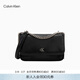 Calvin Klein女包優(yōu)雅休閑通勤風(fēng)便攜ck翻蓋鏈條油蠟皮單肩斜挎小方包禮物