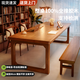 林之語(yǔ)實(shí)木書(shū)桌去客廳化大長(cháng)桌家用學(xué)習桌電腦桌辦公工作臺書(shū)法大板桌子 【99%選擇側坐加寬】橡膠木桌-淺胡桃160*80 【組裝】提供說(shuō)明書(shū)
