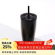 樂(lè )扣樂(lè )扣（LOCK&LOCK）雙層吸管塑料杯學(xué)生上班族夏日大容量暢飲便攜水杯750ML黑色 