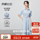 尚都比拉氣質(zhì)翻領(lǐng)一字貼袋襯衫連衣裙女夏款收腰顯瘦直筒裙休閑顯瘦長(cháng)裙