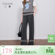 三彩2025冬季新款高腰休閑褲垂感糯米絨直筒褲加絨保暖長(cháng)褲M(mǎn) 巖灰 S 155/64A 155/64A