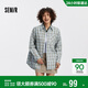 森馬（Semir）[商場(chǎng)同款]長(cháng)袖襯衫女中長(cháng)款格子2025秋寬松落肩襯衣101525105003