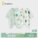 童泰（TONGTAI）嬰兒連體衣夏純棉衣服初生寶寶蝴蝶哈衣爬服提花綠色59cm