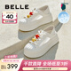 百麗（Belle）幸運棋透氣網(wǎng)面板鞋女厚底可兩穿休閑鞋B2551BM5預售 米白色 37 (235mm)