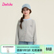笛莎（DEESHA）官方童裝女童毛衣春秋新款大童女孩兒童洋氣粉彩色撞色針織開(kāi)衫 灰色 160