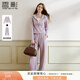 香影運動(dòng)休閑紫色套裝女2026春季新款超好看連帽衛衣長(cháng)褲子兩件套 灰紫 XL