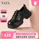 他她（TATA）2026春商場(chǎng)同款時(shí)尚休閑百搭牛津鞋 黑色 35