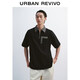 UR2026夏季新款男裝潮流撞色寬松半拉鏈T恤馬球衫UMM460025+ 正黑 L