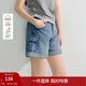 茵曼【商場(chǎng)同款】萊賽爾翻邊牛仔短褲2025夏季女裝新款a字褲子 牛仔藍 28