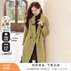 香影綠色羊毛雙面呢大衣女2025秋冬新款氣質(zhì)呢子高級感中長(cháng)款外套 橄欖綠 M