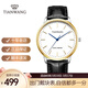 天王（TIAN WANG）手表商務(wù)時(shí)尚皮帶石英表日期顯示男表女表情侶表生日禮物 金圈黑帶男表GS31192T.LB.W.A