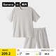 蕉內棉棉701H男士睡衣夏季毛圈圓領(lǐng)短袖短褲家居服套裝松軟舒適可外穿 云灰 L