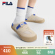 FILA斐樂(lè )拖鞋女鞋休閑勃肯鞋2025夏季新款元氣拖鞋透氣舒適涼拖 糙米黃-BR 36