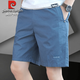 皮爾卡丹（pierre cardin）純棉休閑短褲男士2026夏季新款寬松五分褲中年外穿5分中褲男款薄 牛仔藍 XL (32-33)