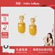 Amber Lollipop蜜蠟耳環(huán)女士黃琥珀耳墜耳飾銀耳釘生日520情人節禮物送女友老婆 金色