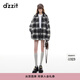 DZZIT【爆款補單】地素毛呢外套冬季格子呢復古Old School上衣女 黑色 常規 XS