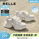 百麗（Belle）時(shí)尚閃鉆網(wǎng)老爹鞋女厚底增高休閑鞋D9H1DBM5預售 米色 38 (240mm)