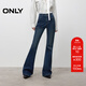 ONLY2025冬季新款通勤復古喇叭褲做舊磨白長(cháng)褲牛仔褲女|125432037 J3G 藍黑牛仔 M M標準褲長(cháng)