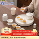 蘇氏陶瓷羊脂玉中國白茶具三才蓋碗繁星陶瓷干泡盤(pán)茶葉罐禮盒組節日禮物