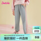 笛莎童裝女童運動(dòng)褲2025秋季休閑束腳褲中大童女寶長(cháng)褲 淺灰 120