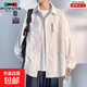 巴洛克長(cháng)袖襯衫男夏季百搭印花大碼休閑外套設計感襯衣打底衫 268白色 薄款 【工廠(chǎng)直銷(xiāo)清倉款】 2XL