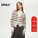 ONLY2025夏季新款文藝甜美V領(lǐng)短款落肩開(kāi)衫針織衫女|12533B018 H22迪恩白底細條紋 L