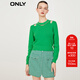 ONLY時(shí)尚潮流露肩顯瘦圓領(lǐng)短款針織衫女|123124031 D55 亮綠色BRIGHT GREEN S (160) 80A