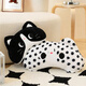 貓咪床頭靠墊抱枕女生宿舍床上毛絨玩具沙發(fā)護腰靠枕兒童 黑白貓咪 40*80厘米