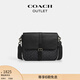 蔻馳（COACH）男士男包經(jīng)典標志老花WARREN 信使包商務(wù)單肩斜挎包黑色 QB/炭黑色/黑色