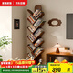 家逸實(shí)木樹(shù)形書(shū)架落地置物架客廳一體靠墻轉角書(shū)架創(chuàng  )意書(shū)柜多層收納架