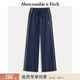 Abercrombie & Fitch【顯瘦百搭闊腿】小麋鹿圖案毛圈布運動(dòng)衛褲25秋冬女裝147-5117 海軍藍 XS (160/66A) 尺碼偏大，建議小一碼