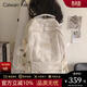 CALWAN KEODH書(shū)包女大學(xué)生初中雙肩包女2026新款時(shí)尚大容量背包輕便運動(dòng)電腦包 【米白色+長(cháng)腿毛球】小眾百搭高顏值簡(jiǎn)約休閑減負出游