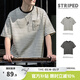 Mr.A日系黑白色條紋?；晟来汤CT恤立體肌理感夏日百搭短袖男 MRA男裝 白色 M
