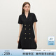 范思藍恩正式氣質(zhì)通勤連衣裙女夏季收腰顯瘦面試西裝裙 黑色 XS