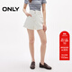 ONLY2025秋季新款蝴蝶結水洗高腰顯瘦A字短褲牛仔褲女|125143010 J2G米白色 M