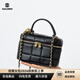 杜羅倫（DULOREN）真皮小香風(fēng)盒子包女2026新款質(zhì)感鏈條小包單肩斜挎包超火女包 黑色 17*8*12cm