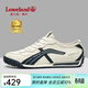 楓葉（leaveland）男鞋新品頭層牛皮透氣阿甘鞋薄款輕便華夫德訓鞋舒適軟底休閑板鞋 白色/藍(皮鞋碼) 42 (260mm)