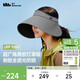 蕉下（beneunder）燈罩帽大帽檐遮陽(yáng)帽女黑膠防曬帽全臉遮陽(yáng)空頂帽太陽(yáng)帽BM563灰