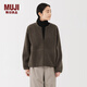 MUJI女式 長(cháng)毛抓絨 夾克 女短外套 25年冬季 搖粒絨女裝 BB2T9C5A 卡其色 M (160/84A)