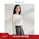 茵曼（INMAN）休閑長(cháng)袖打底衫女桑蠶絲T恤2026春季圓領(lǐng)寬松內搭真絲上衣 米白色 XL