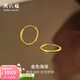 周六福黃金耳飾女款5G足金車(chē)花金色海浪耳釘 計價(jià) 一對-1.36g
