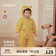 babylove嬰兒連體衣冬季加厚夾棉寶寶連帽哈衣保暖外出服造型棉服 藤黃 73cm