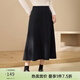 纖莉秀【松緊腰A字半身裙】大碼女裝遮胯顯瘦裙子胖mm冬新款3941 黑灰色 XL