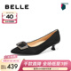 百麗（Belle）舒適優(yōu)雅羊皮單鞋女商場(chǎng)款氣質(zhì)高跟鞋D3N1DAQ5預售 黑色 38 (240mm)