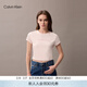 Calvin KleinJeans25夏季女士休閑印花時(shí)尚ck辣妹正肩修身針織短袖T恤上衣