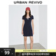 UR2026春季新款女裝休閑撞色邊系帶短袖連衣裙UYY750130 墨藍 M